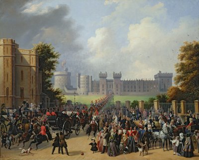 The Arrival of Louis-Philippe at Windsor Castle, 8th October 1844, 1845 by Edouard Pingret